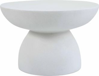 Oviala Mesa de centro de jard&iacute;n redonda de di&aacute;60 cm y efecto hormig&oacute;n liso