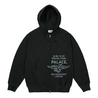 Palace Dove Stamp Waffle Zip Hoodie Black P31CS004