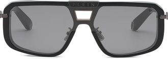 Philipp Plein Rectangular Legacy + NFT Zonnebril - Heren - Zonnebrillen - Zwart - ONE Size - Nylon - Accessoires