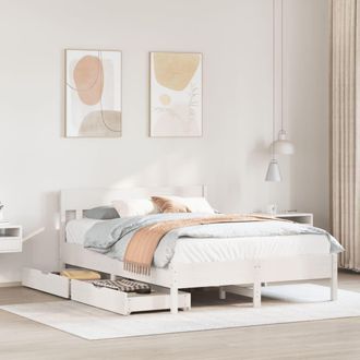 Berkfield Home Bed Frame without Mattress White 120x190 cm Small Double Solid Wood Pine