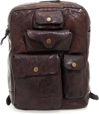 Campomaggi Backpacks, male, Brown, ONE SIZE, Multi-pocket Leather Backpack