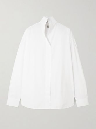 Toteme Camicia Oversize In Popeline Di Cotone Sharp - Bianco
