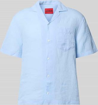 HUGO BOSS Regular Fit Freizeithemd aus reinem Leinen Modell EXOLINO in Hellblau, Gr&ouml;&szlig;e XXL
