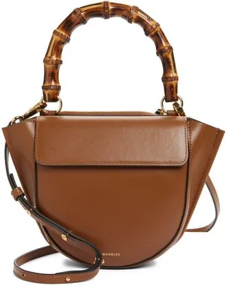 Wandler Mini Hortensia Leather Handbag in Saddle/bamboo 1752 at Nordstrom