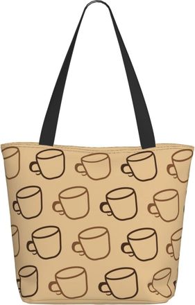 AOOEDM Coffee Cups Pattern Ladies Shopping Bag 13x11x7in.The Perfect ValentineS Day Gift.It Is The Best ValentineS Day Gift For Mom, Daughter, Wife,Etc