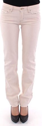 Dolce & Gabbana Womens Straight Leg Jeans - Ivory Cotton - Size 25 (Waist)