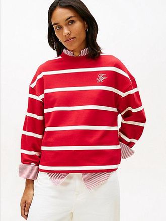 Tommy Hilfiger Logo Embroidery Terry Crew Neck Sweatshirt