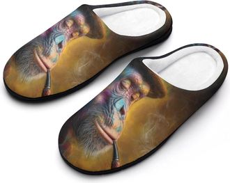 Generic Funny Chimpanzee Monkey Smoking Mens Slippers Comfortable And Non-slip Cotton Slipper Shoe for House