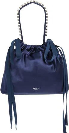 Jimmy Choo London Mini Drawstring Top Handle Bag in Marine/marine/silver at Nordstrom