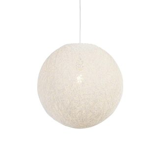 QAZQA Moderno L&aacute;mpara Colgante R&uacute;stica Blanca 45 Cm - Corda Papel Redonda /esfera Adecuado Para Led Max. 1 X 60 Watt - Qazqa