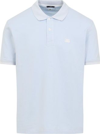 C.P. Company Light Blue Tacting Cotton Polo-Uomo