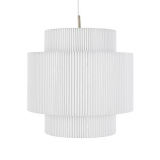 Maisons du monde L&aacute;mpara de techo de lino blanco y metal