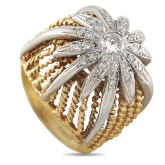 Luxury Bazaar Vintage 14K Yellow Gold 0.48ct Diamond Dome Ring MF08-063026