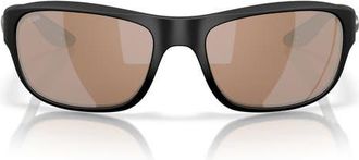 Costa Clipperton 58mm Polarized Rectangular Sunglasses in Black/Copper Silver 580G at Nordstrom