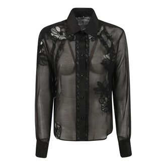Ermanno Scervino Dames, Blouses & Shirts, Zwart, Maat: 2XS Katoen