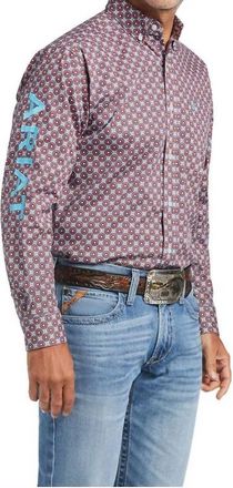 Ariat Paxton Team Logo Classic Long Sleeve Shirt In White