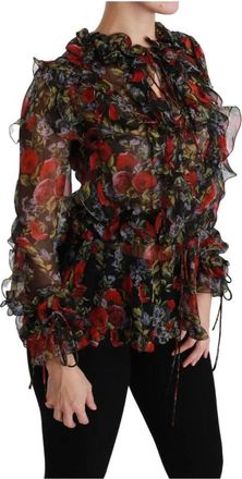 Dolce & Gabbana Bloesemprint Blouse - Dames - Blouses - Veelkleurig - 2XS - Overhemden