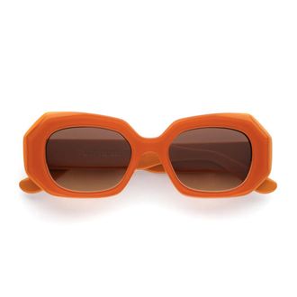 Emmanuelle Khanh Arancione Dixie Acetate Octagonal Sunglasses