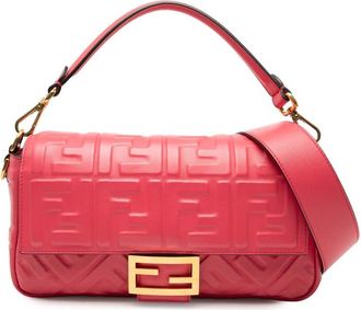 Fendi Pre-owned Fendi Zucca Embossed Leather Baguette Satchel 8BR600 A722V 228 8321