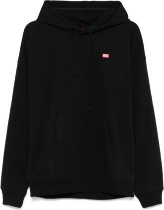 Diesel Black Long Sleeves Logo Hoodie