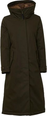 Woolrich Parka lunga in cotone con imbottitura in piuma - - Coats - Donna - Verde - L