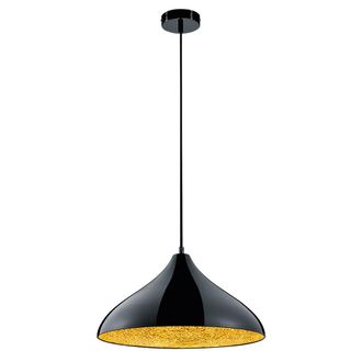 Eglo Eglo - Lampada A Sospensione Lampada A Sospensione Rotonda Illuminazione Sala Da Pranzo E27 Metallo Nero Ip20 Luce