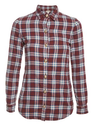 Burberry Geruit overhemd - Rood