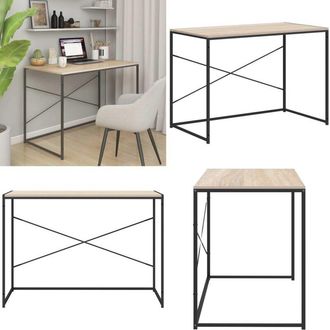 vidaXL Scrivania Computer Nera e Rovere 110x60x70cm Legno Multistrato - Scrivania da ufficio - Scrivania in legno