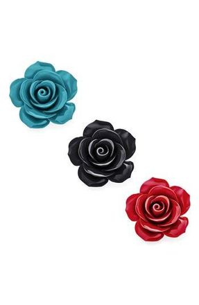 Bling Jewelry Set of 3 Romantic Floral Pins in Multicolor at Nordstrom Rack
