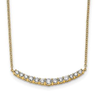 Diamond2Deal 14k Gold 1/2 Ct Lab Grown Diamond Fashion Bar Pendant Necklace 18