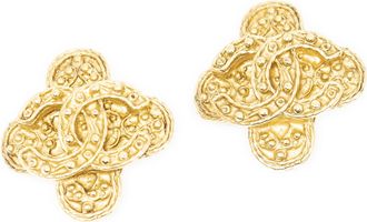 Chanel CC Cross Clip On Earrings Oorbellen