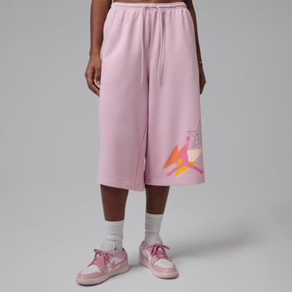 Nike Jordan Womens Jordan Brooklyn Fleece French Terry Big Shorts in Pink | IF1406-676