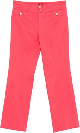 Etro Katoenen Elastan Broek - Dames - Straight fit broeken - Rood - M - Katoen - Broeken