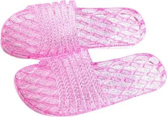 PartyKindom Non-slip PVC Women Slippers Soft Sole Indoor Reusable Household Hotel Footwear for Spa Travel Bedroom Bathroom Use Comfortable Lightweight Jelly Slide