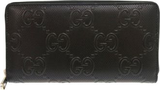 Gucci Black Leather Long Wallet (Bi-Fold) (Pre-Owned)