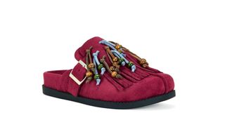 Azalea Wang Womens Abeille Tassel Beaded Clogs In Red