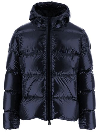 Herno Navy Quilted Down Jacket With Adjustable Hood And Elasticated Hems