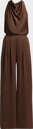 Ramy Brook Zahara Satin Wide-Leg Jumpsuit