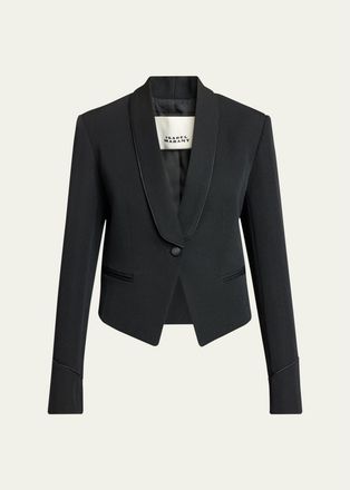 Isabel Marant Pialena Satin Trim SIngle-Breasted Tailored Jacket