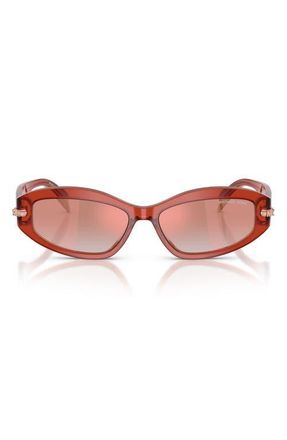 Michael Kors Wilmington 54mm Oval Sunglasses in Soft Pink Transparent /Pink at Nordstrom