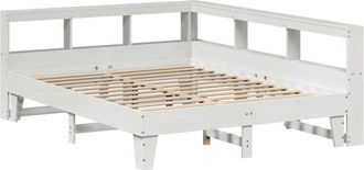 vidaXL Bookcase Bed without Mattress White 140x200cm Solid Wood Pine vidaXL