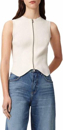 AllSaints Cruz Rib Knit Sweater Vest in Chalk White at Nordstrom, Size X-Small