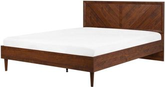 Beliani Bed MIALET 180 x 200 cm (EU Super King) Dark Brown