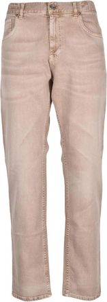 Eleventy Stretch Cotton Denim - Heren - Regular Fit Jeans - Beige - W31 - Denim - Jeans