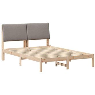 vidaXL Estructura De Cama Con Cabecera Marr&oacute;n Y Taupe 140 X 200 Cm Vidaxl