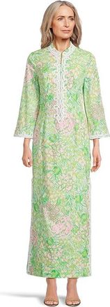 Lilly Pulitzer Shealyn 3/4 Sleeve Stretch Womens Dress Fauna Green Lime Feeling Good : 00, Cotton/Spandex