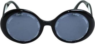 Chanel Pre-owned Plastic Zonnebril - Dames - Vintage Accessoires - Zwart - ONE Size - Vintage