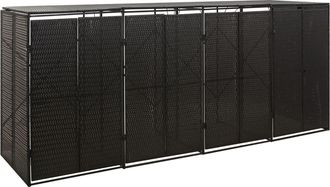 vidaXL Vidaxl - Cobertizo Para 4 Contenedores De Basura Rat&aacute;n Pe 274x80x117 Cm