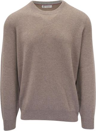 Brunello Cucinelli ribbed-knit cashmere sweater - men - Cashmere - L - Brown