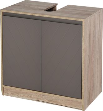 HOMCOM MDF Under-Sink Bathroom Cabinet Shelves Grey - Home Living | TJ Hughes